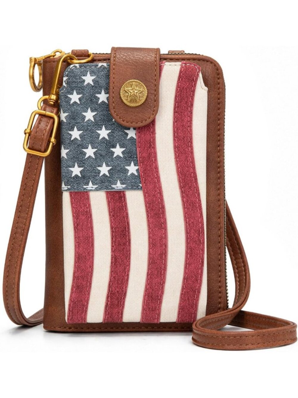 Patriotic American Flag Crossbody Phone Purse for Women - Stylish Cellphone Bag